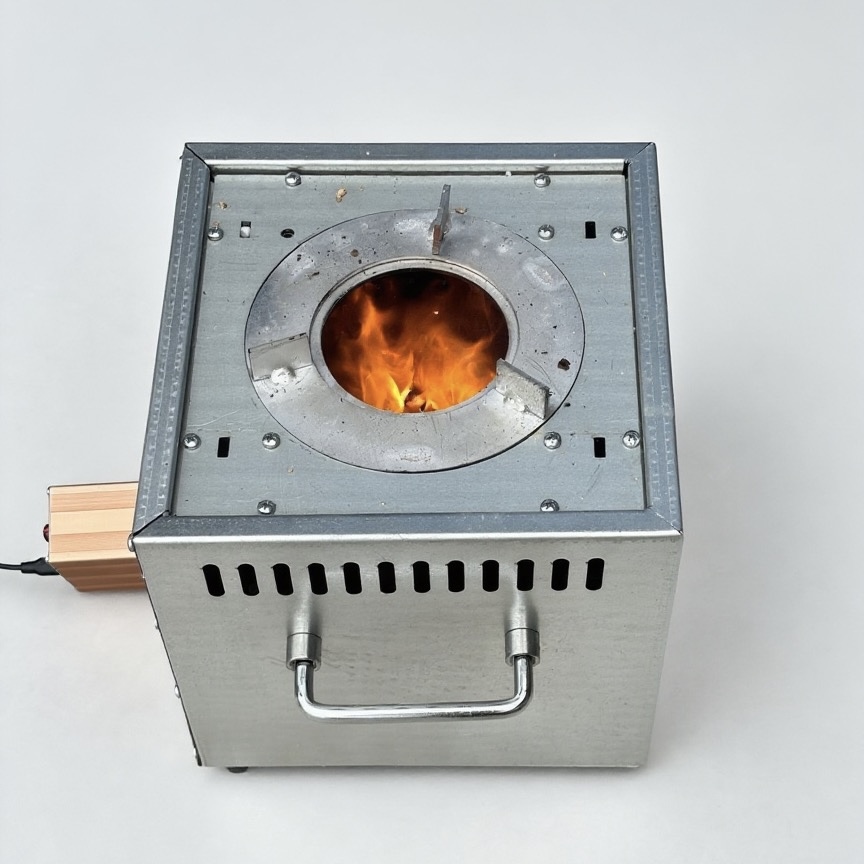 Outdoor burning wood stove