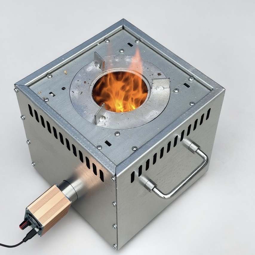 Outdoor burning wood stove